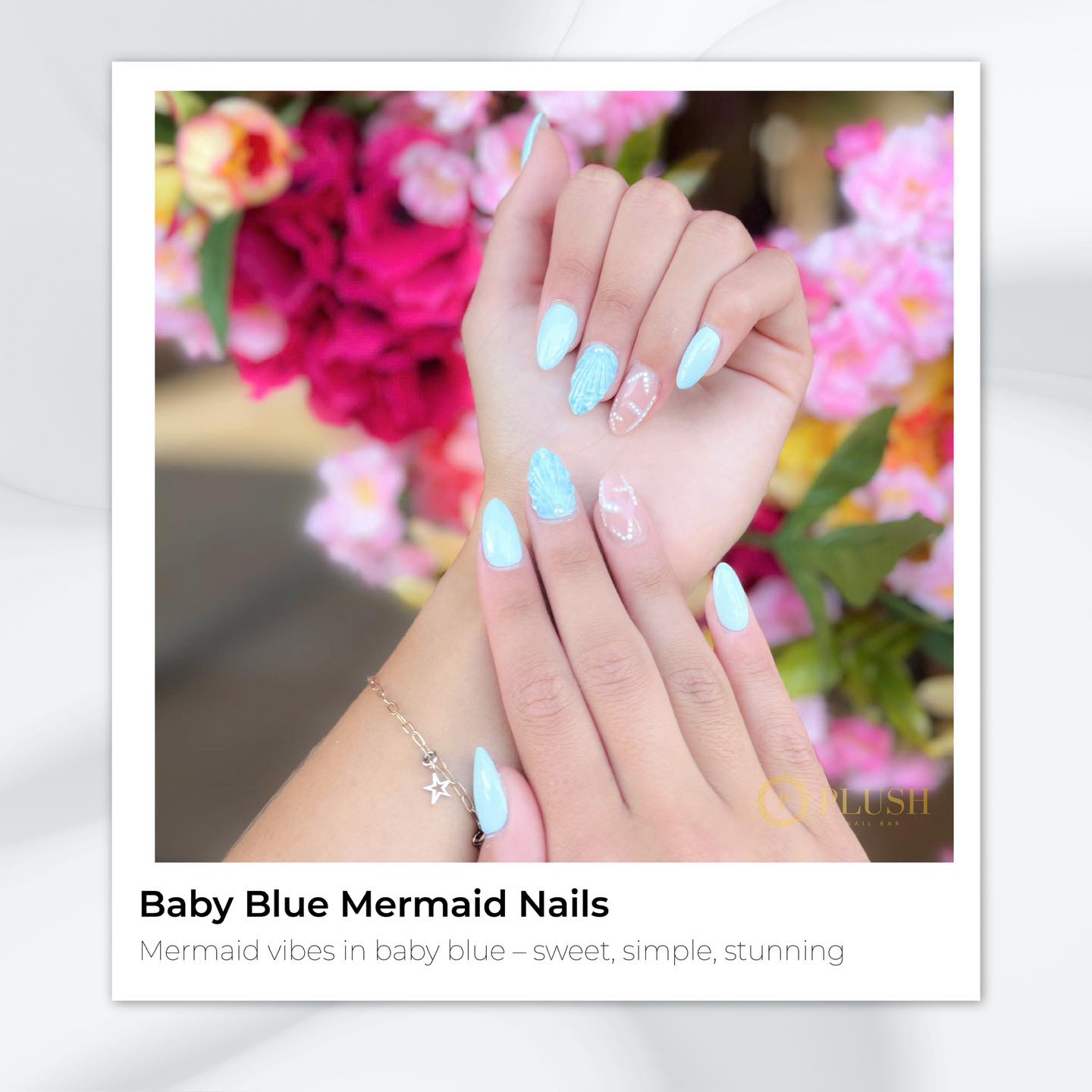 Baby Blue Mermaid Nail ideas