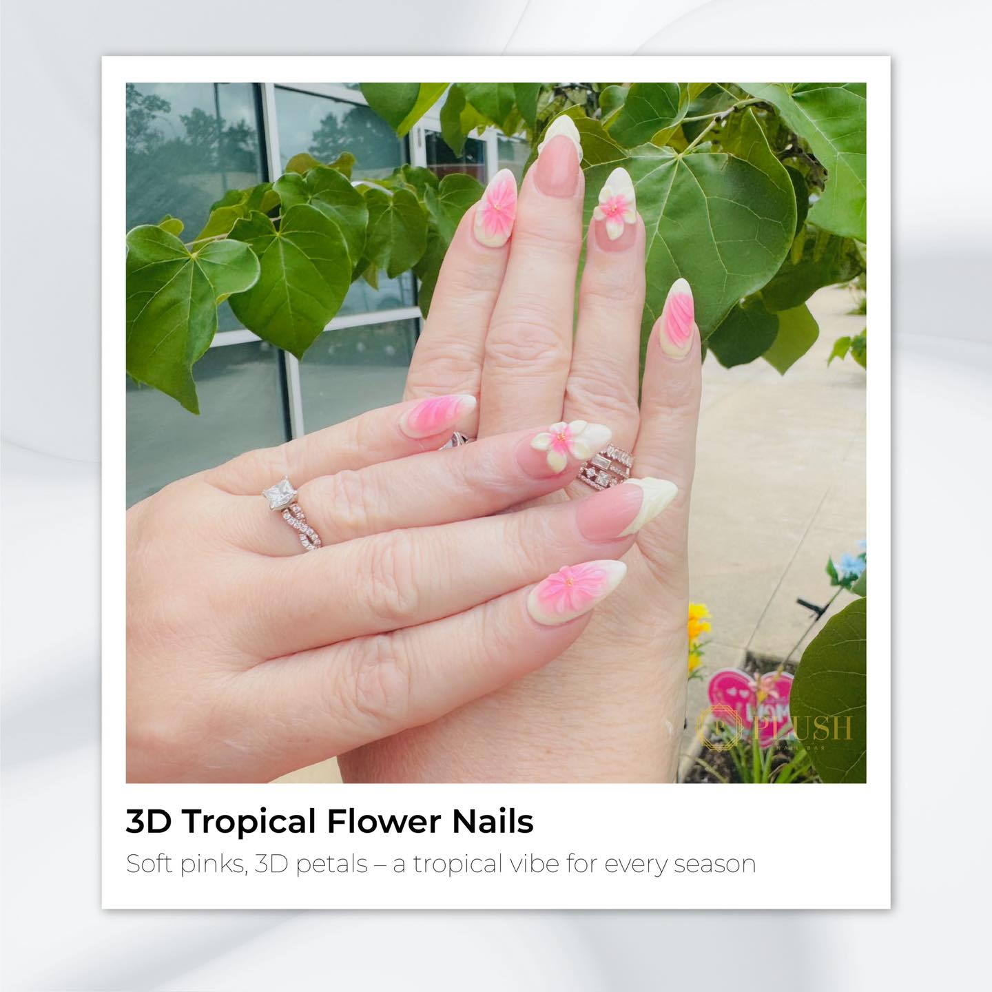 3D Tropical Flower Nail ideas