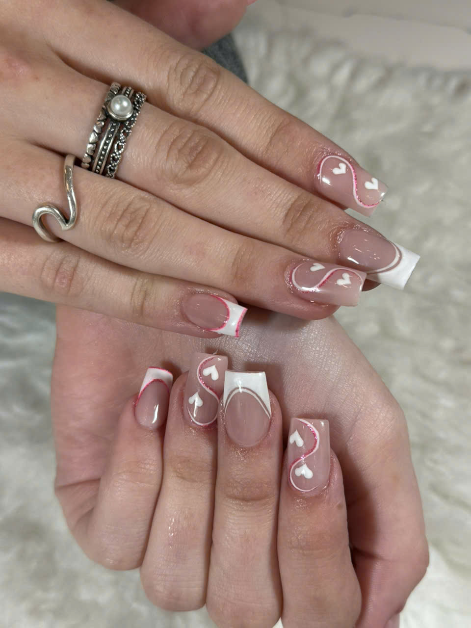 short square nails pink