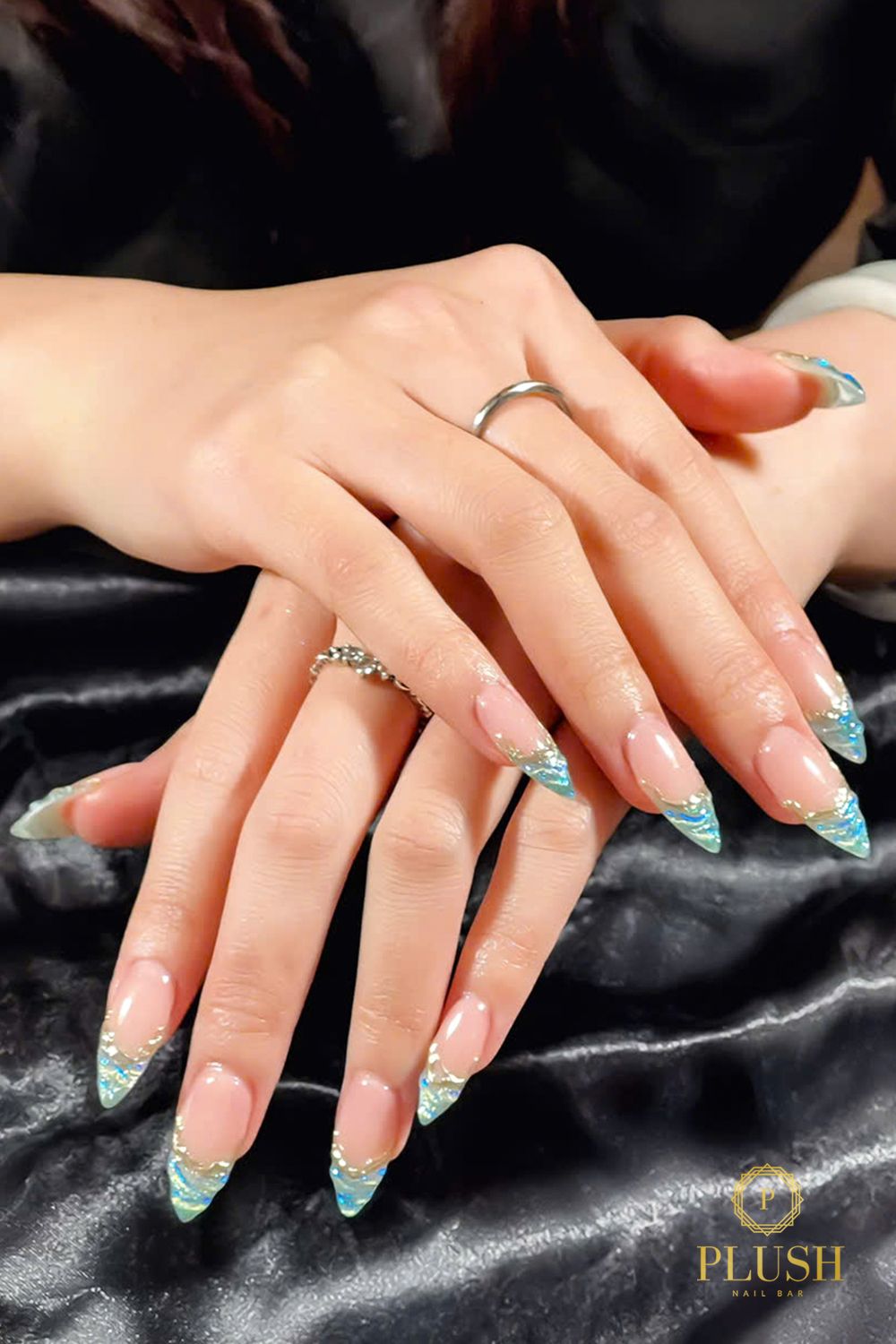 3D Nails Are Here to Stay—And We’re Obsessed 5 Modern French tip nails with 3D ocean-inspired glitter and transparent blue wave effect